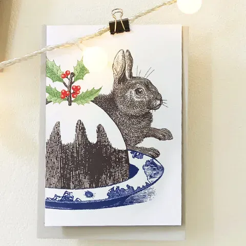 Thornback & Peel Christmas Pudding julekort blankt indvendig