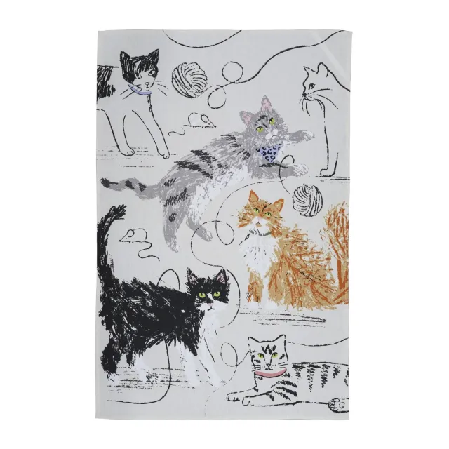 Ulster Weavers Feline Friends viskestykke grå katte