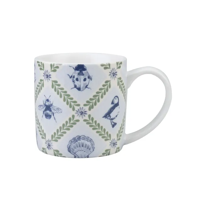 Ulster Weavers Coastal Treasures krus blå benporcelæn