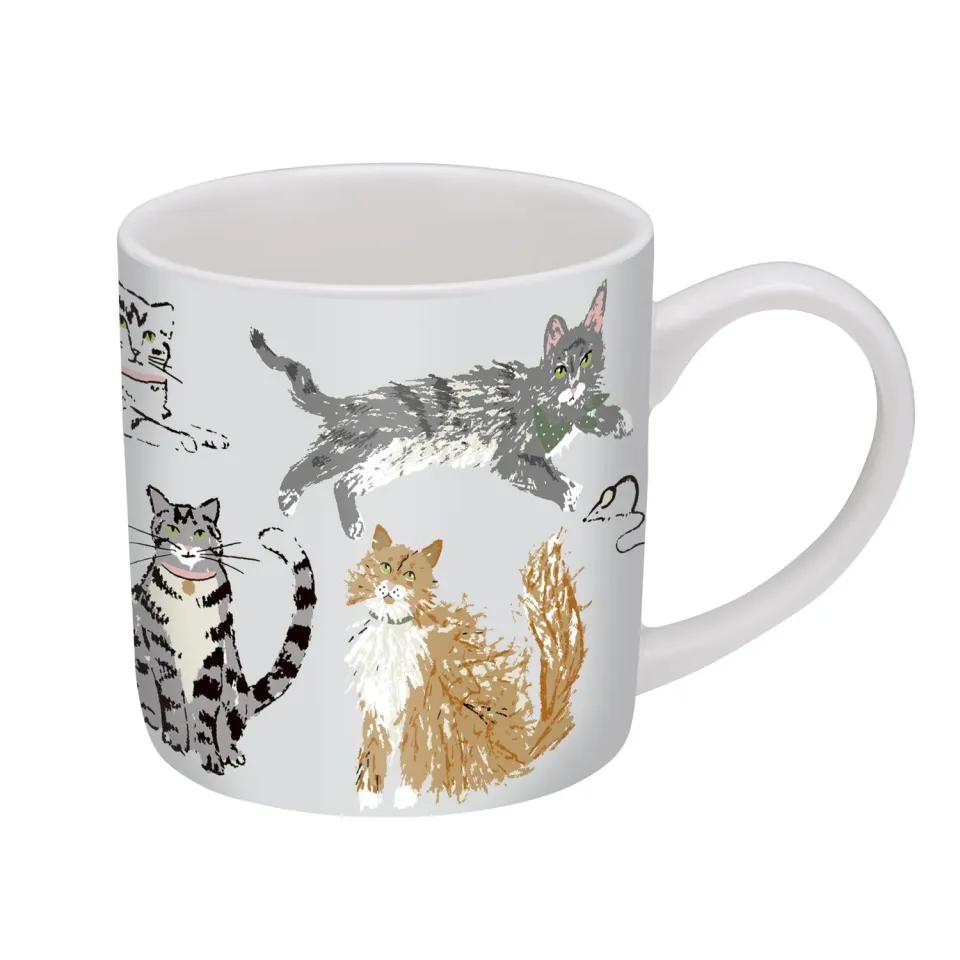 Ulster Weavers Feline Friends krus grå benporcelæn