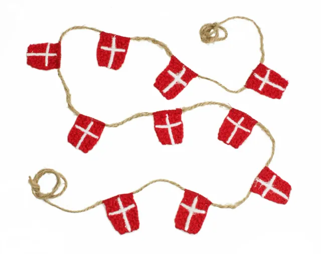 Solwang flagguirlande danske flag 10 stk bomuld