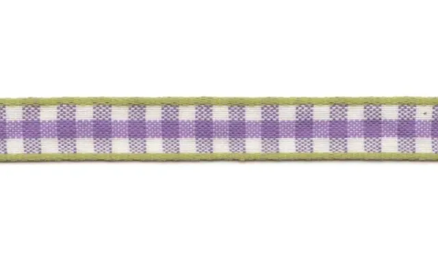 AspEgren Check Bånd Lilac stofbånd 1 cm x 3 m tern