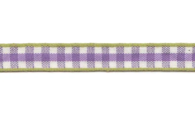 AspEgren Check Bånd Lilac stofbånd 1 cm x 3 m tern