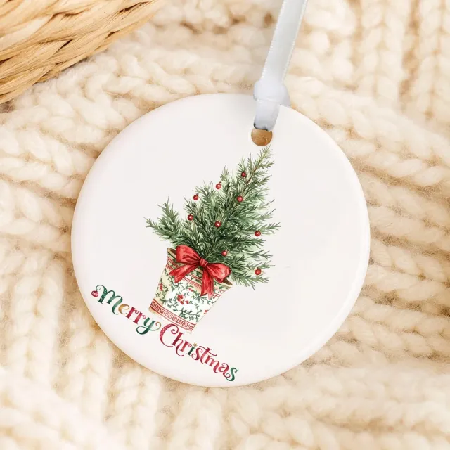 Avery Lane Gifts Christmas Watercolor julepynt porcelæn