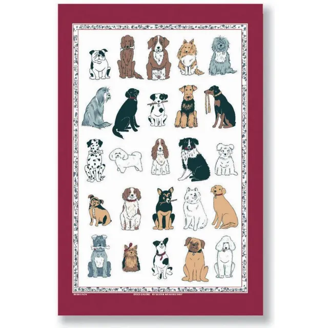 Ulster Weavers Dogs Galore viskestykke bomuld rød