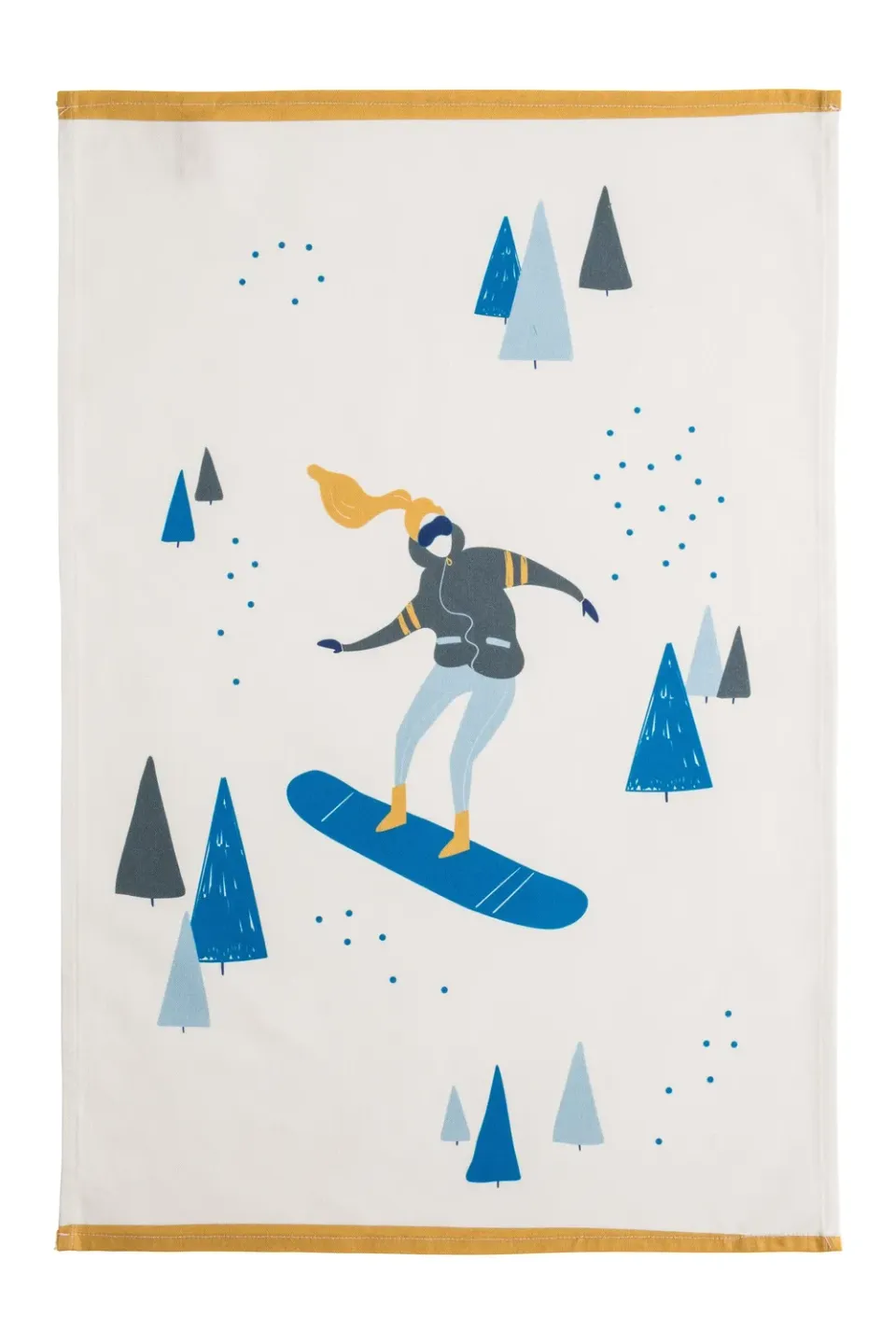 Coucke Snowboarder viskestykke 50x75 cm hvid bomuld