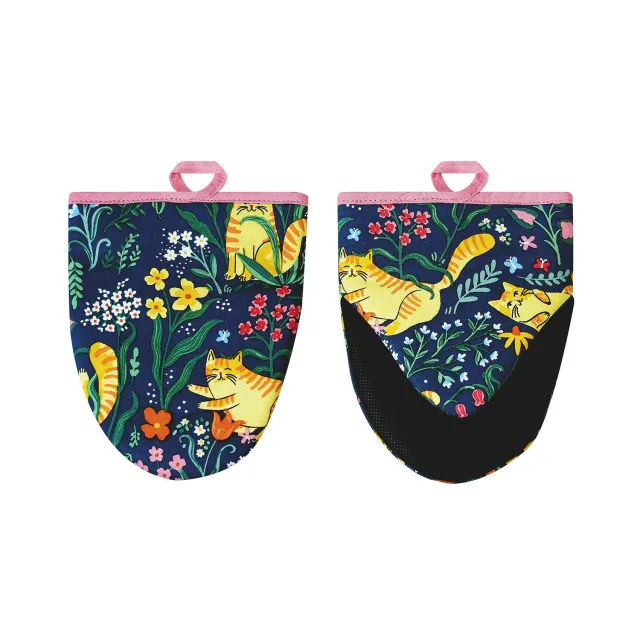 Ulster Weavers Marmalade Meadow grydelapper par navy bomuld
