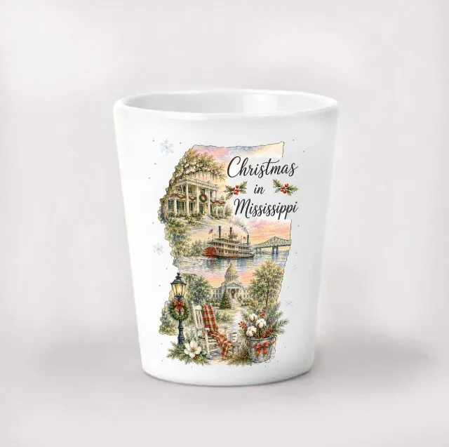 Avery Lane Gifts Christmas Mississippi shotglas keramik 44 ml