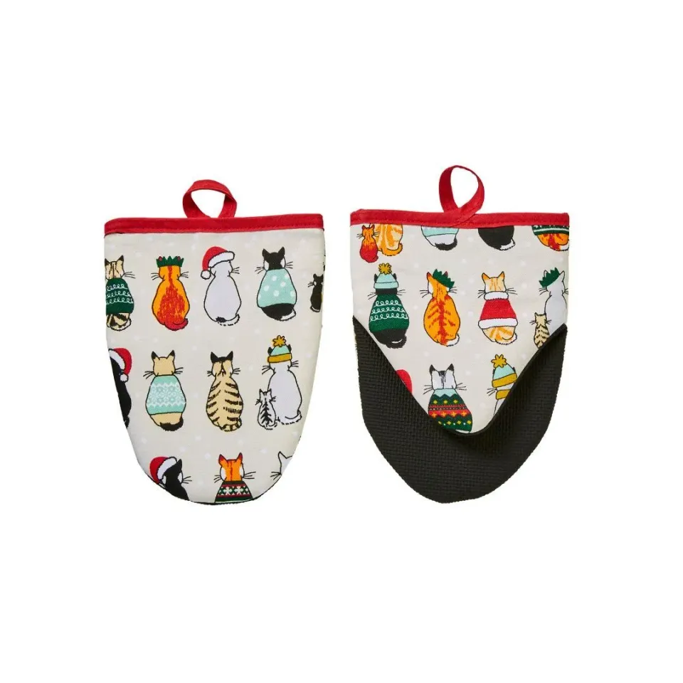 Ulster Weavers Christmas Cats grydelapper rød 2-pak bomuld