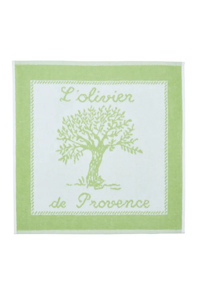 Coucke Olive Almond håndklæde 50x50 cm oliven frotté