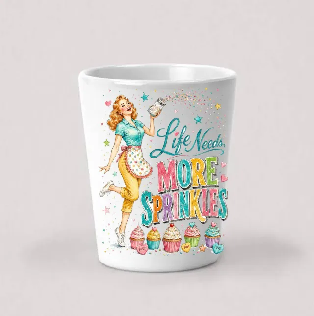 Avery Lane Gifts Life Needs More Sprinkles shotglas keramik