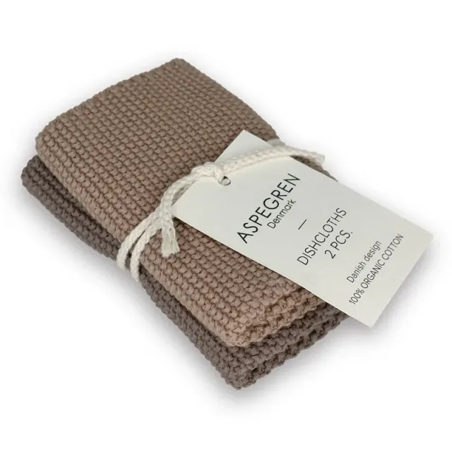 AspEgren Solid karklude Hazelnut 26x26 cm 2 stk økologisk
