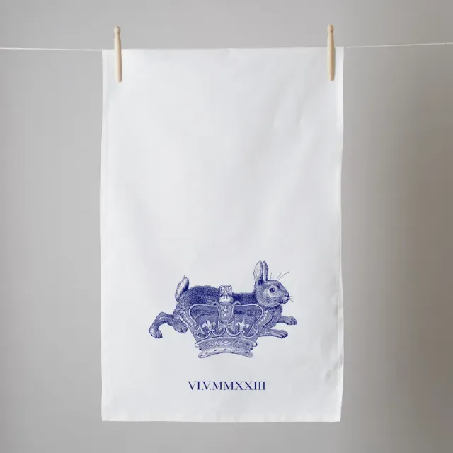 Thornback & Peel Rabbit & Crown viskestykke blå kanin bomuld
