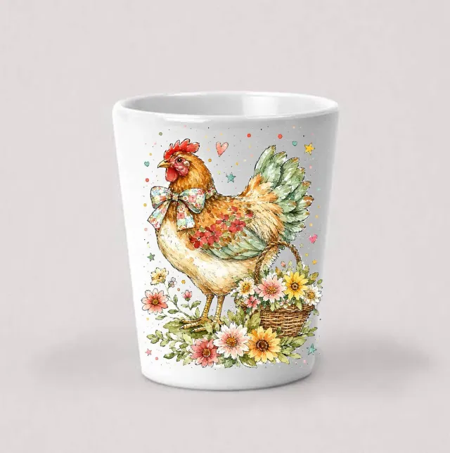 Avery Lane Gifts Watercolor Hen shotglas keramik 4 cl