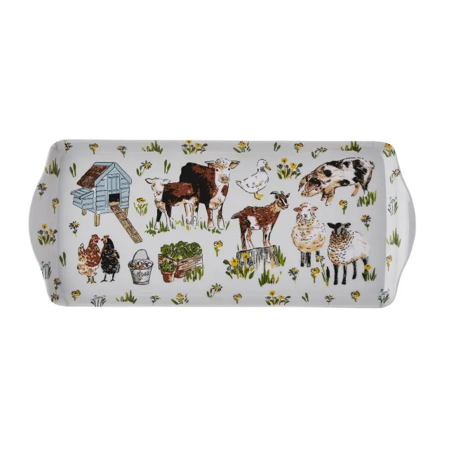 Ulster Weavers Portman Farm serveringsbakke lille grå melamin