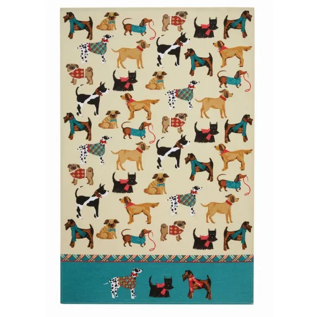 Ulster Weavers Hound Dog viskestykke turkis bomuld