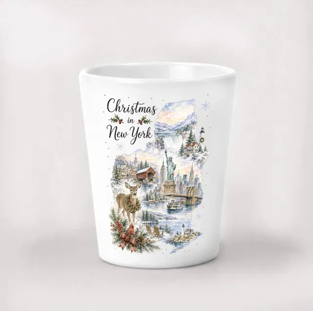 Avery Lane Gifts Christmas New York shotglas 4,4cl keramik julemotiv