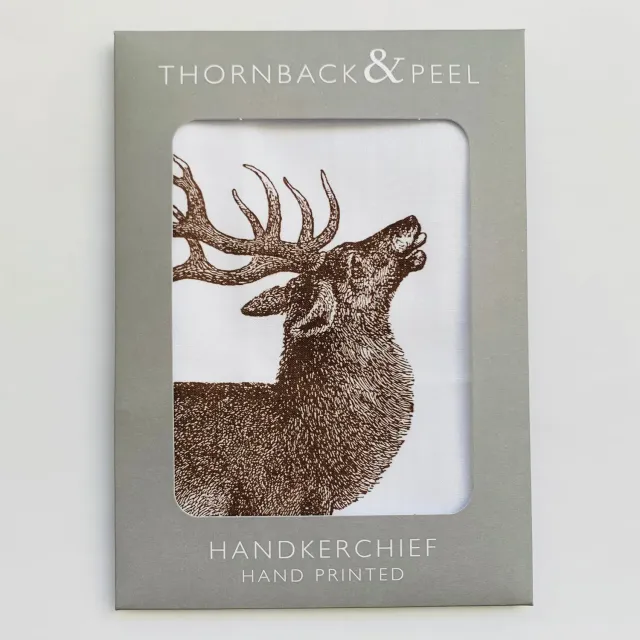 Thornback & Peel Single Stag lommetørklæde brun