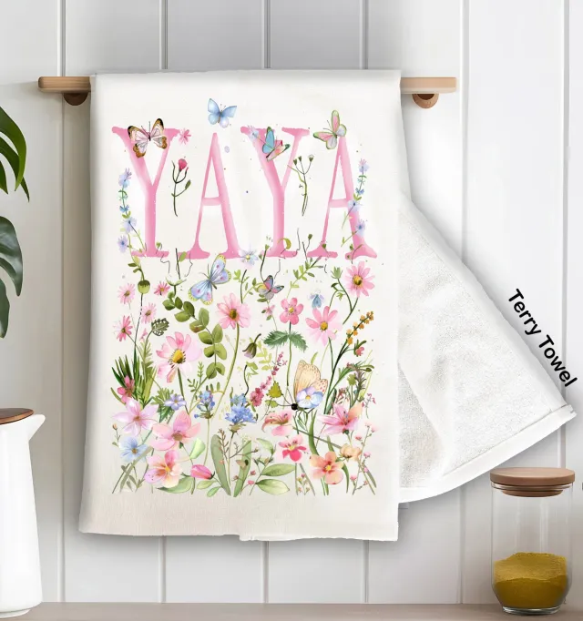 Avery Lane Gifts Mother's Day Wild Flowers viskestykke bomuld 71x46 cm
