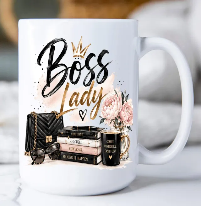Avery Lane Gifts Boss Lady krus keramik hvid 443 ml