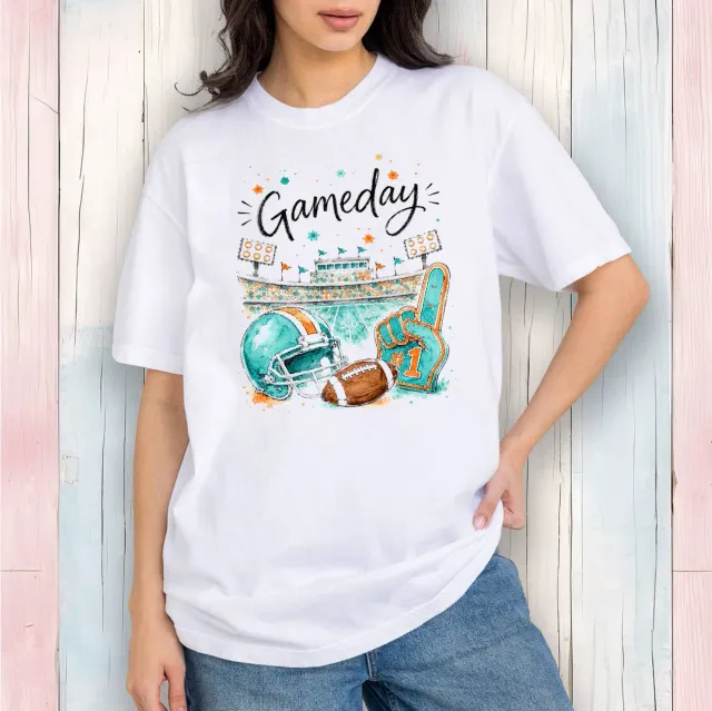 Avery Lane Gifts Gameday Football T-shirt hvid bomuld