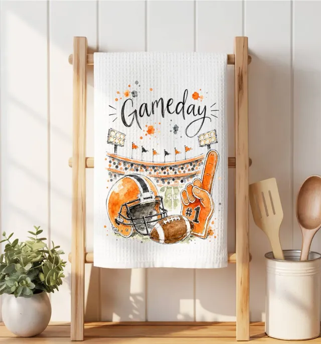 Avery Lane Gifts Gameday viskestykke vaffel orange
