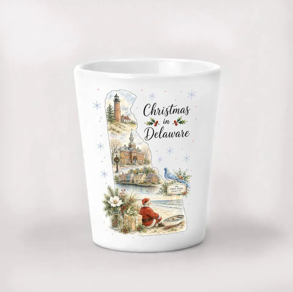 Avery Lane Gifts Christmas Delaware shotglas keramik 4 cl