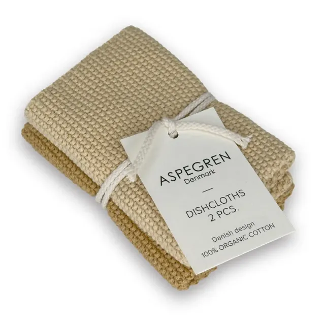 AspEgren Solid Golden Straw karklude 25x25 cm 2 stk strikkede