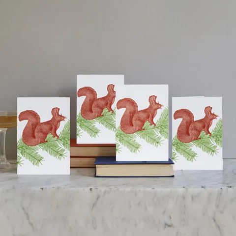 Thornback & Peel Squirrel & Spruce julekort med konvolut