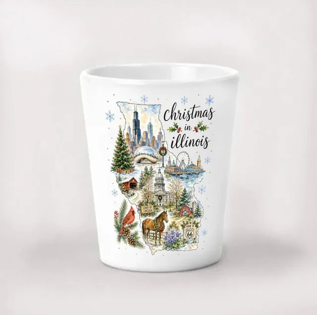 Avery Lane Gifts Christmas in Illinois State Map shotglas 4 cl