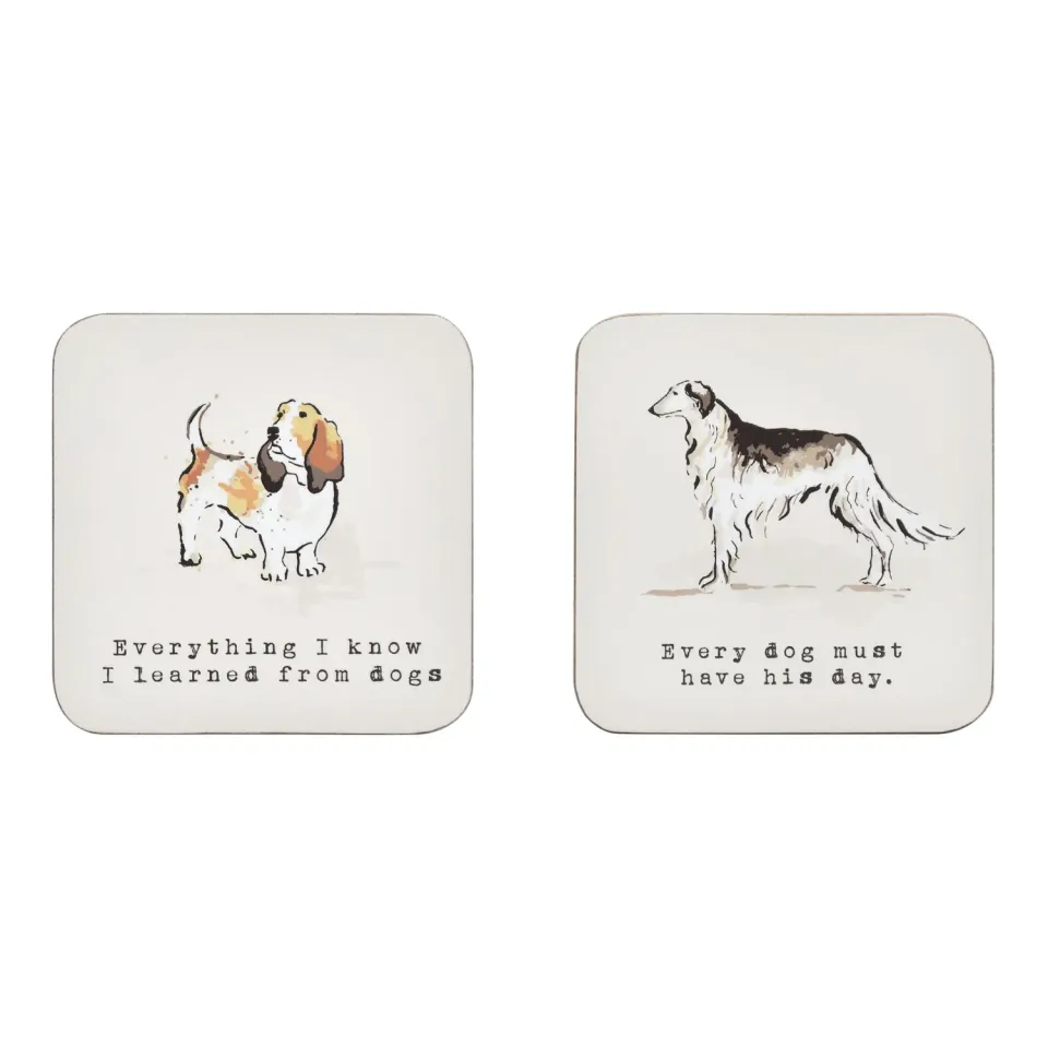Ulster Weavers Country Dogs bordskånere 4-pak brun kork