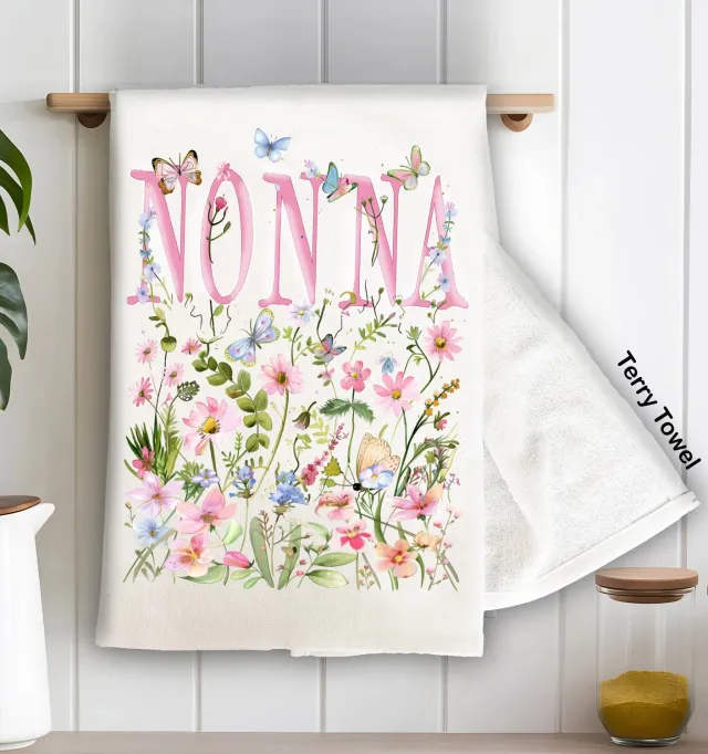 Avery Lane Nonna Wild Flowers viskestykke terry 71x46 cm
