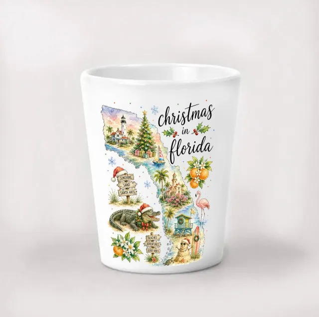 Avery Lane Gifts Christmas Florida State Map shotglas jul