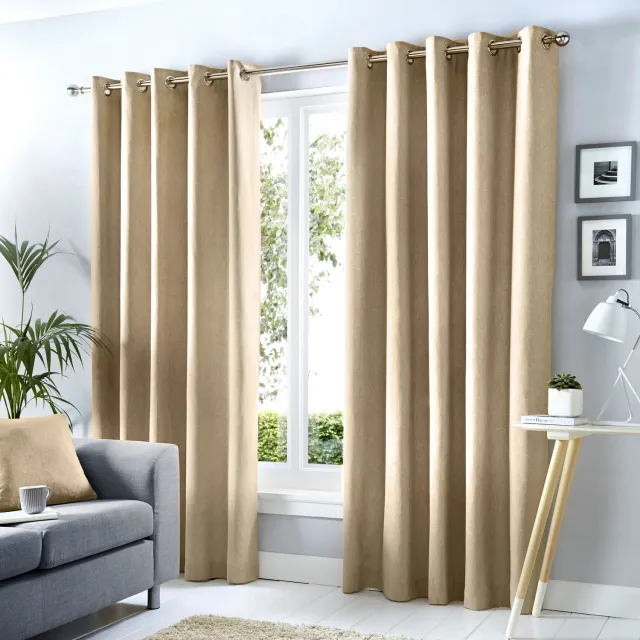 Ulster Weavers Cannes gardin natur 117x137 cm 2-pak mørklæg