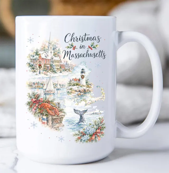 Avery Lane Gifts Massachusetts jul krus keramik 443 ml kort