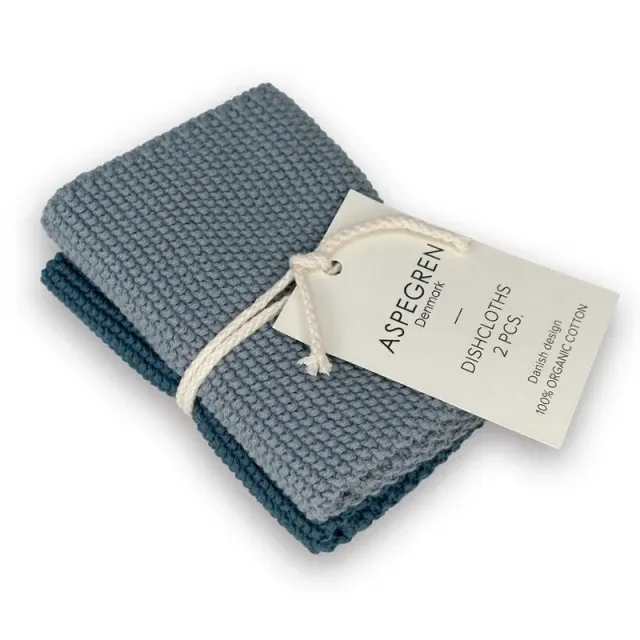 Aspegren Solid karklude blå 25x25 cm 2 stk