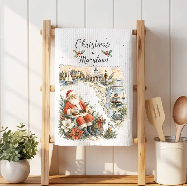 Avery Lane Christmas Maryland viskestykke vaffel 41x36 cm