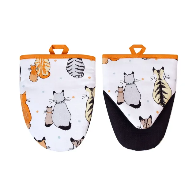 Ulster Weavers Cats in Waiting ovnhandsker 2-pak orange bomuld