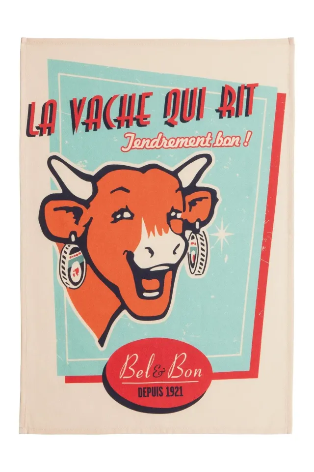 Coucke Laughing Cow Retro viskestykke beige 50x75