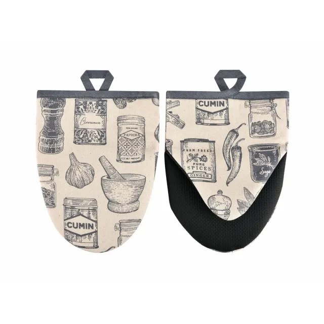 Ulster Weavers Herbs & Spices Microwave Mitts grydelapper grå 2-pak bomuld