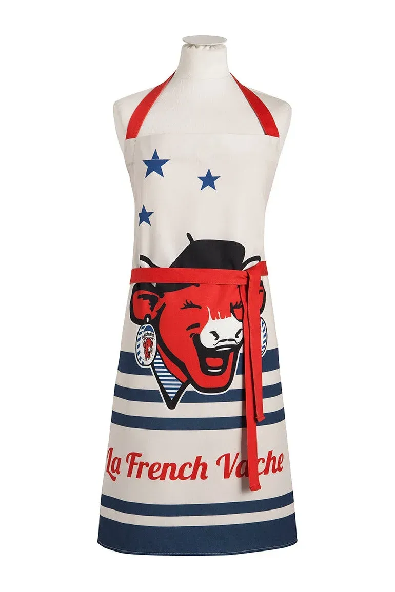 Coucke La French Vache forklæde hvid bomuld 76x85 cm