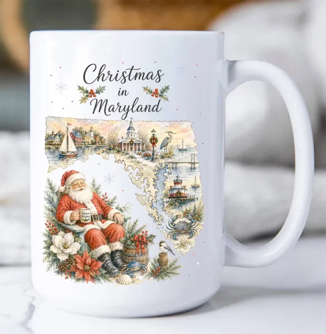 Avery Lane Christmas in Maryland krus 44 cl hvid keramik