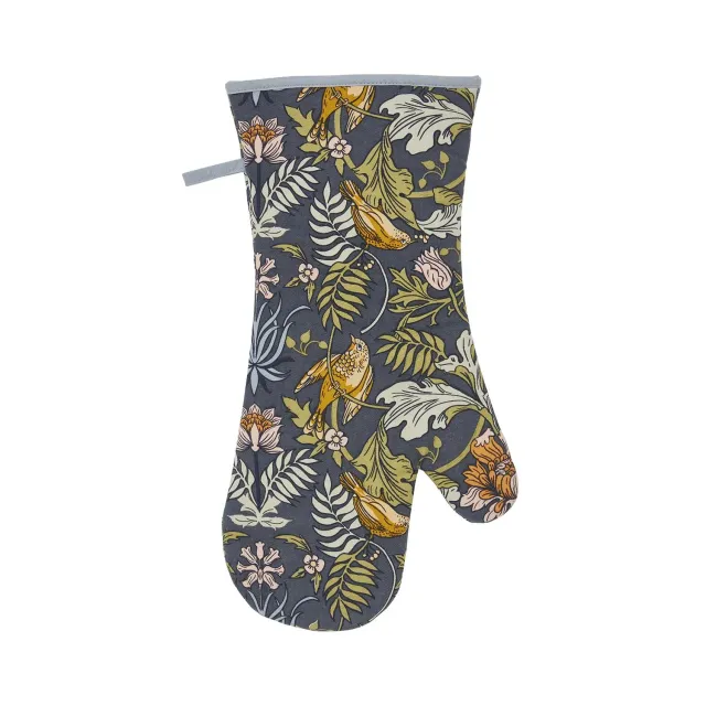 Ulster Weavers Finch & Flower ovnhandske navy bomuld