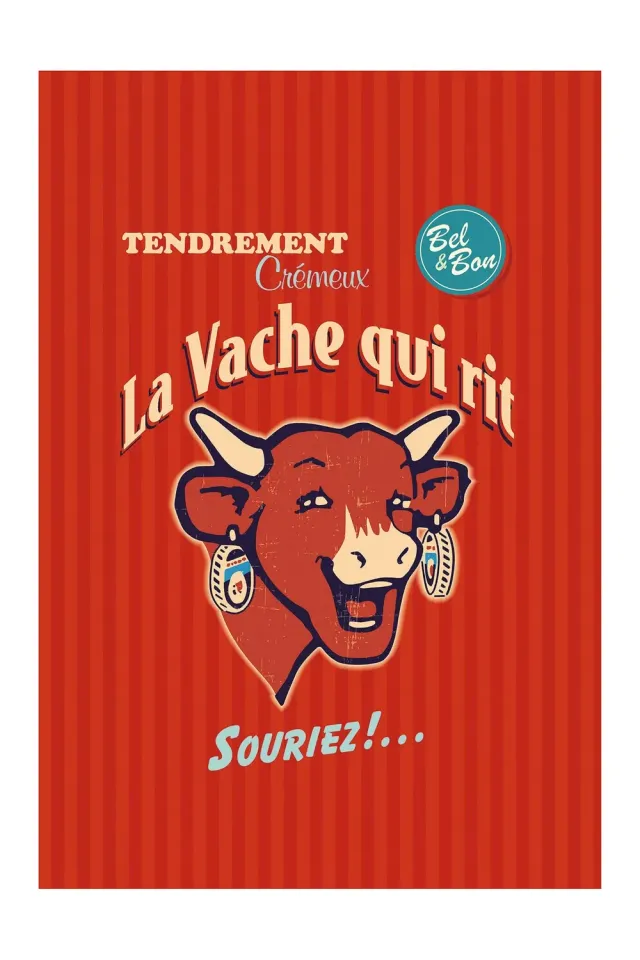 Coucke Laughing Cow viskestykke rød 50x75 bomuld