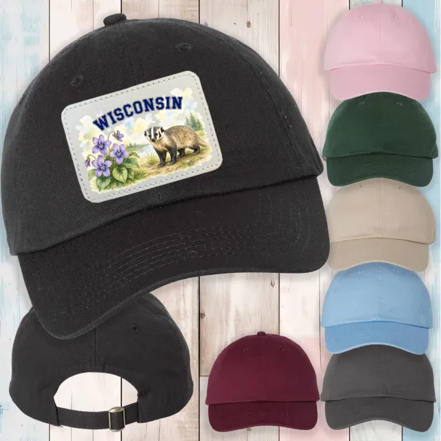 Avery Lane Gifts Wisconsin kasket sort med læderpatch