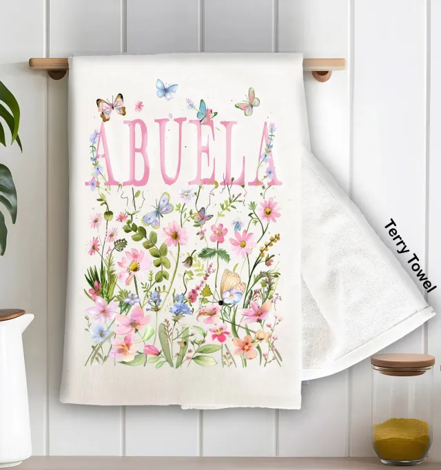 Avery Lane Gifts Abuela køkkenhåndklæde blomster 71 cm