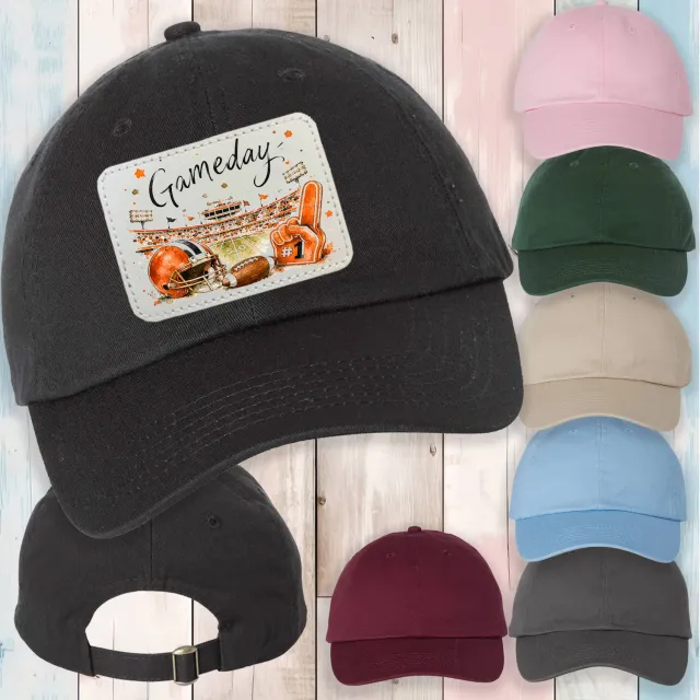 Avery Lane Gifts Gameday Football Orange & Black kasket bomuld