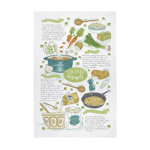 Ulster Weavers Irish Recipes viskestykke grøn bomuld