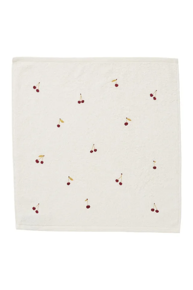 Coucke Cerises håndklæde 50x50 cm hvid broderi