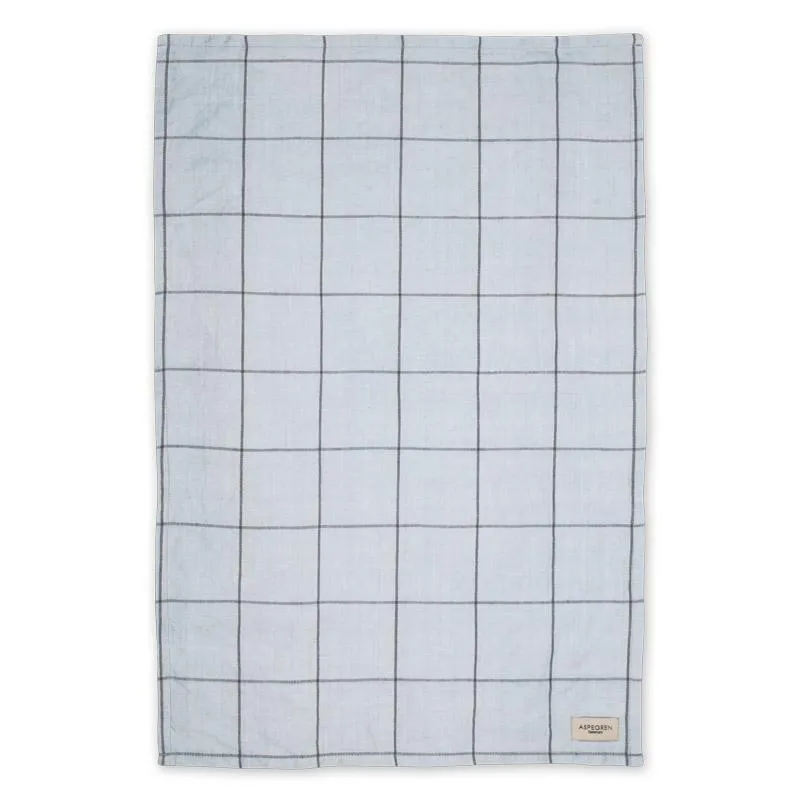 AspEgren Squares viskestykke 50x70 cm Pearl and Blue hør